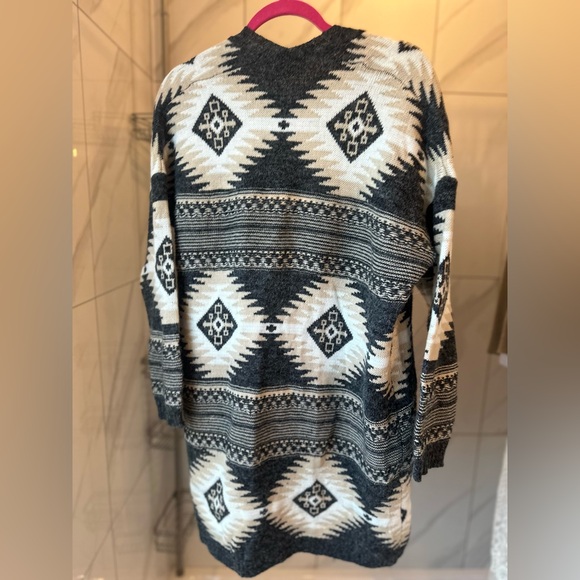 Cosy Aztec Duster Cardigan -M/L - Picture 7 of 12